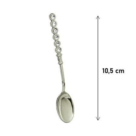 Małe łyżeczki do herbaty, kawy, deserów z cyrkoniami Srebrne 10,5 cm Roland Germany