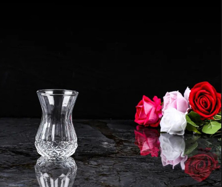 Zestaw szklanek do tureckiej herbaty kawy Tulipanki z podstawkami 6+6 el. 165ml France Home