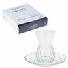 Zestaw szklanek do tureckiej herbaty kawy Tulipanki z podstawkami 6+6 el. 165ml France Home