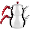 Czajnik do parzenia tureckiej herbaty 1,6L czerwone uchwyty