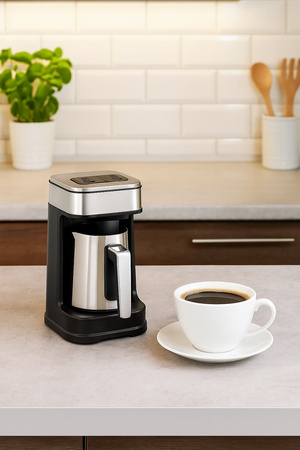 Zaparzacz elektryczny do kawy po turecku 250 ml Metalowy dzbanek Ekspres Közde Kahve Roland Germany