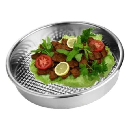 Taca stalowa okrągła tacka 38cm Głęboka Do serwowania, Cig kofte, kelnerska