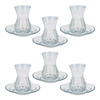 Zestaw szklanek do tureckiej herbaty kawy Tulipanki z podstawkami 6+6 el. 165ml France Home
