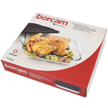 Kwadratowa forma do pieczenia 3,2L Szklane naczynie żaroodporne z pokrywką Pasabahce