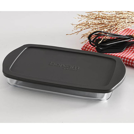 Prostokątna forma do pieczenia 3,85L Szklane naczynie żaroodporne z pokrywką Pasabahce