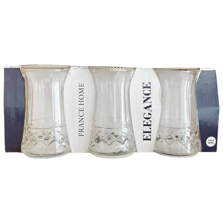 Komplet szklanek tureckich 6 szt. do kawy, herbaty 165 ml bez podstawek Elegance