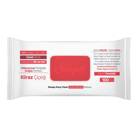 Chusteczki nawilżane do sprzątania 100 szt. uniwersalne Czerwone Zapach Wiśni